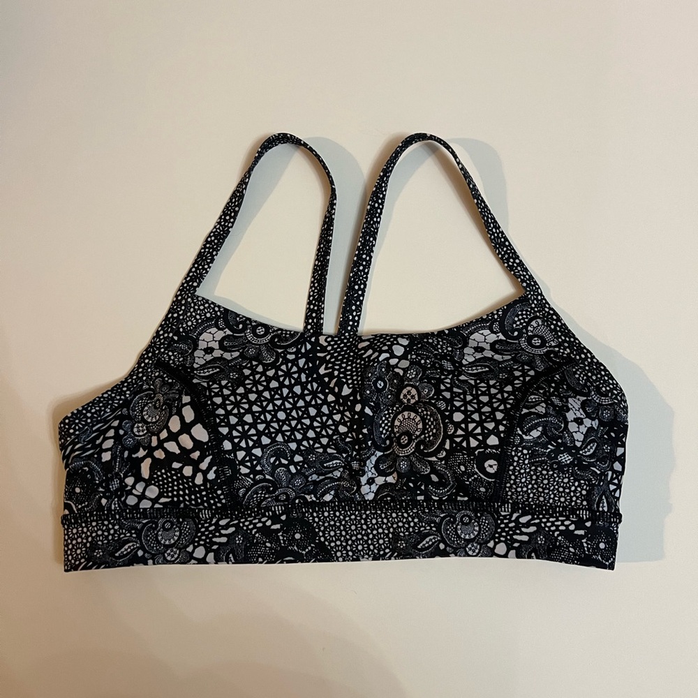 lululemon athletica Black and White Patterned Sports Bra
